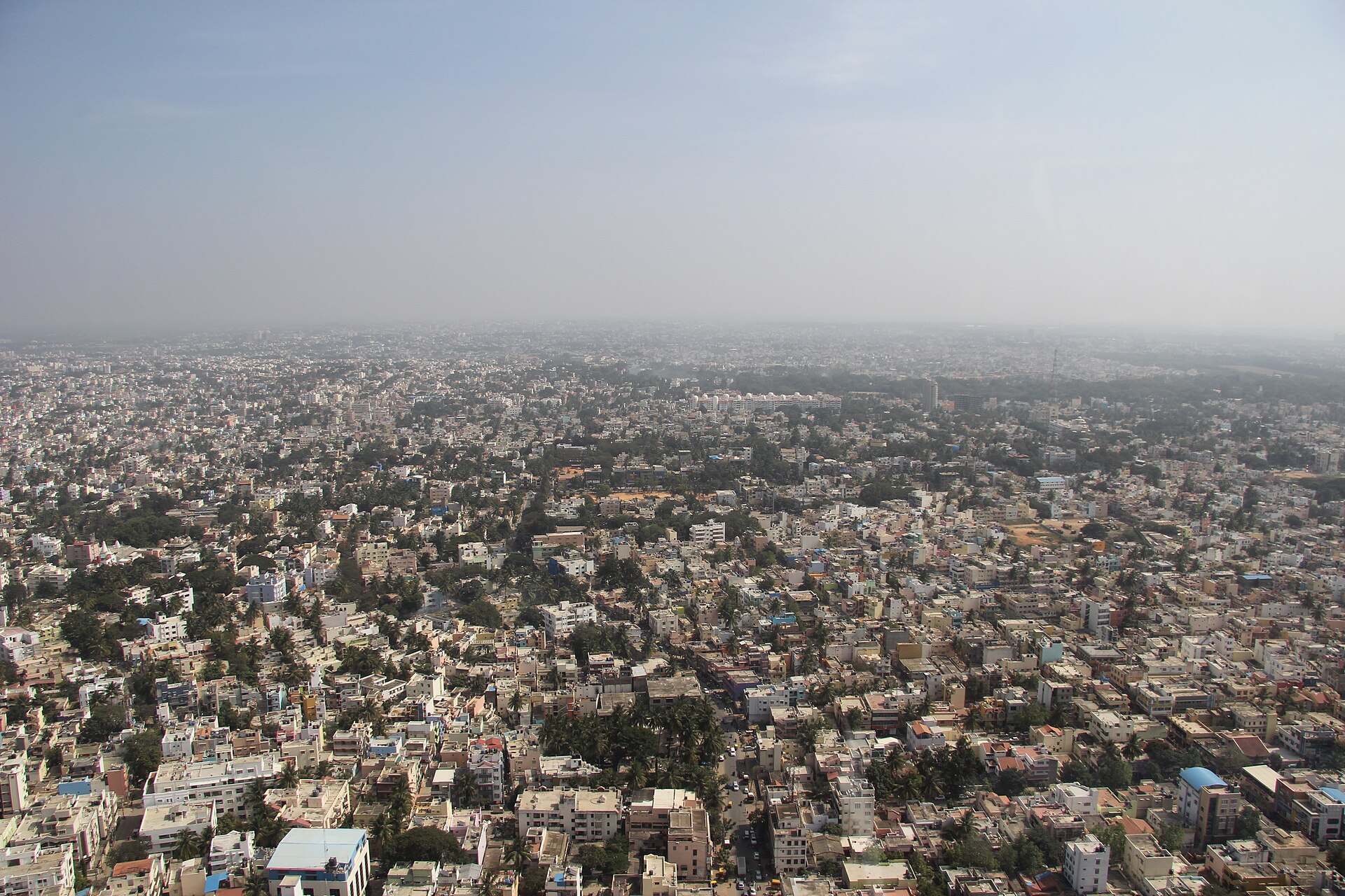 Aerial view of Bengaluru city