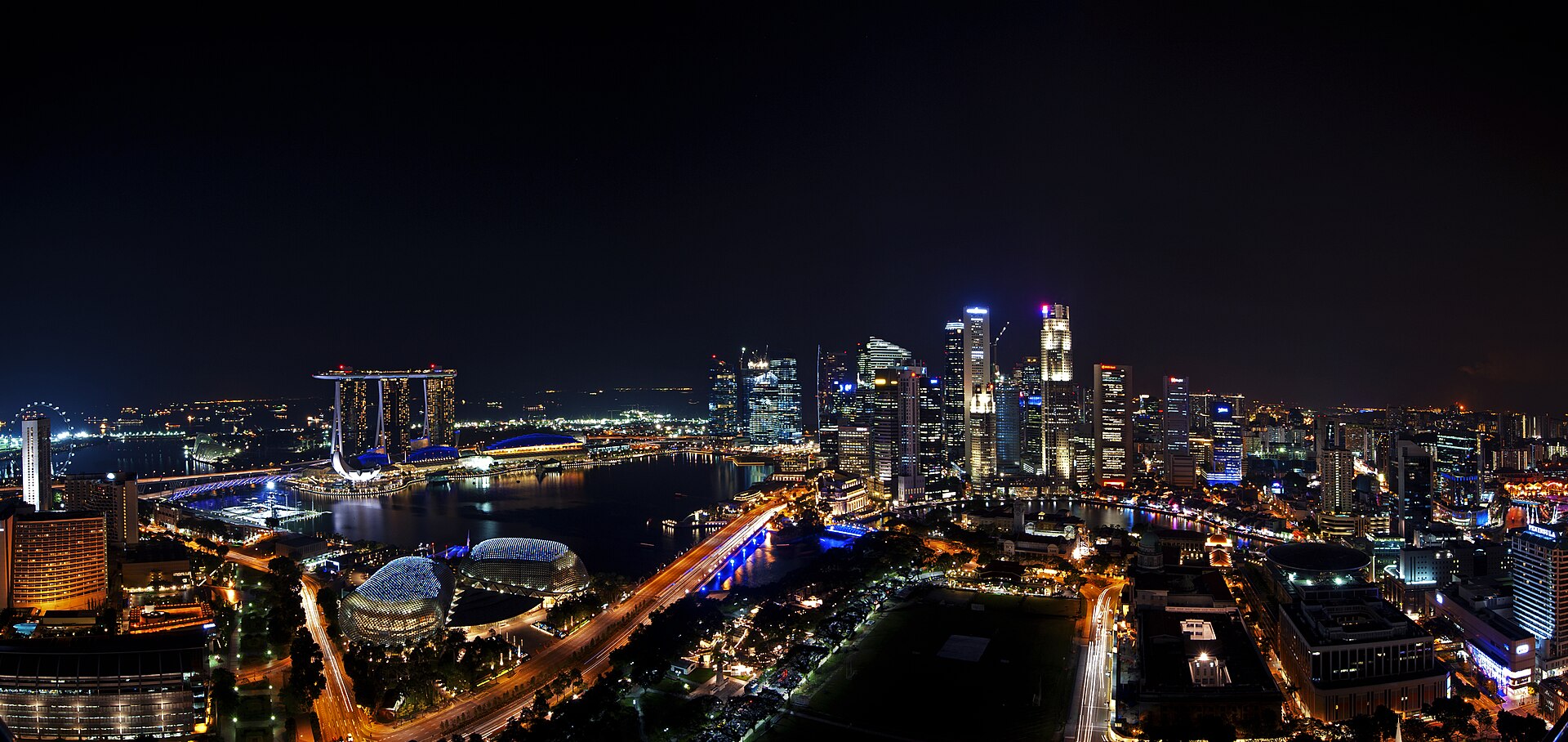 City skyline at night